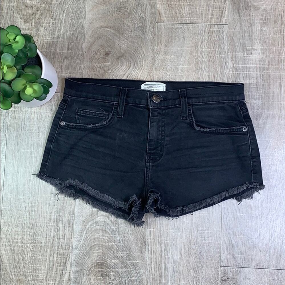 Current/Elliott Faded Black Distressed Denim Short Women's Size 26